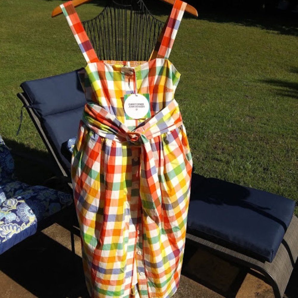 Christopher John Rogers Multi Plaid Dress 6